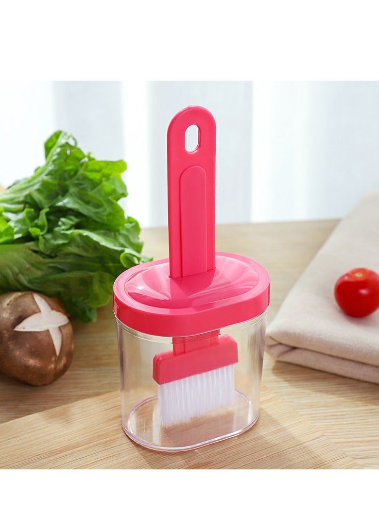 موزع زيت زجاجي مع فرشاة سيليكون - مثالي للطهي والخبز والشواء والفطائر والقلاية الهوائية (وردي) - Image 1