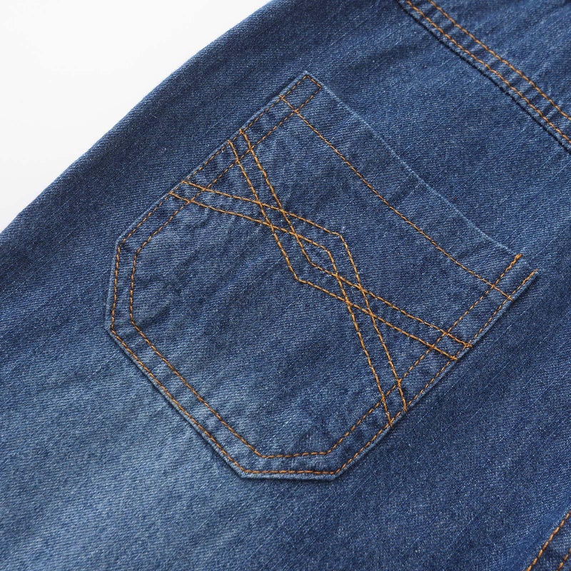 GRANDWISH Boys Blue Thin Denim Bib Overalls 3T - Image 4