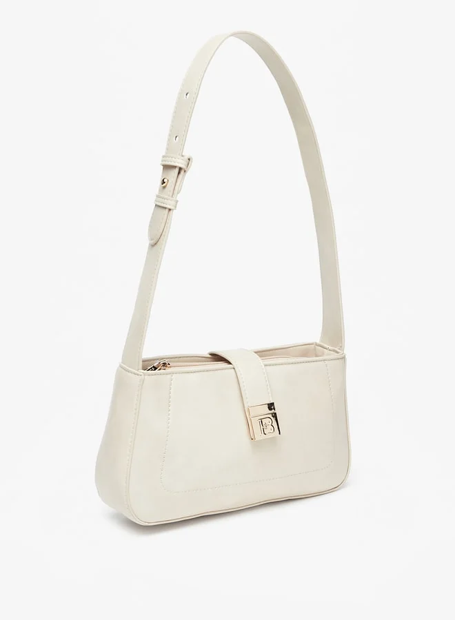 فلورا بيلا من شو إكسبرس Women's Solid Shoulder Bag with Adjustable Strap and Button Closure