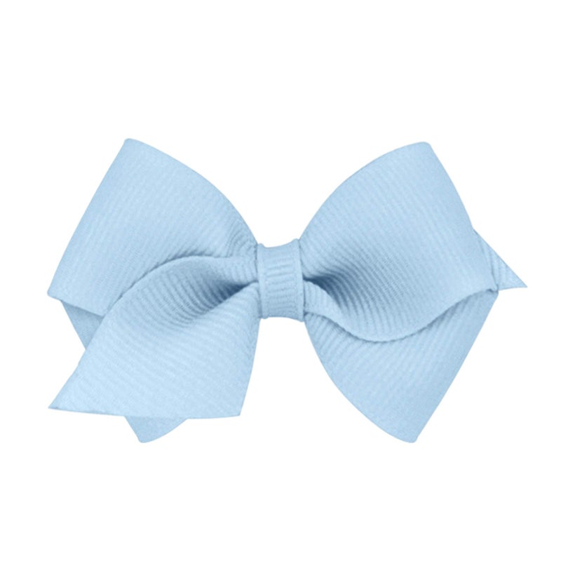 Wee Ones Girls' Plain Wrap Classic Grosgrain Hair Bows on a WeeStay No-Slip Hair Clip, Handmade, Wee, Millennium Blue - Image 1