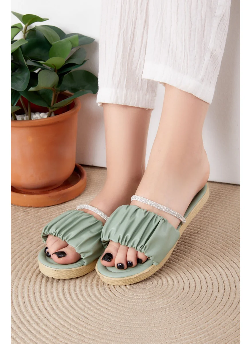 Tofisa Women's Green Stone Slippers - 25540