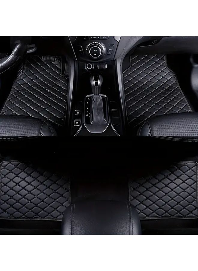 Universal 4PCS Car Floor Mats Full Coverage Wine Red Non Slip All Season - Image 3