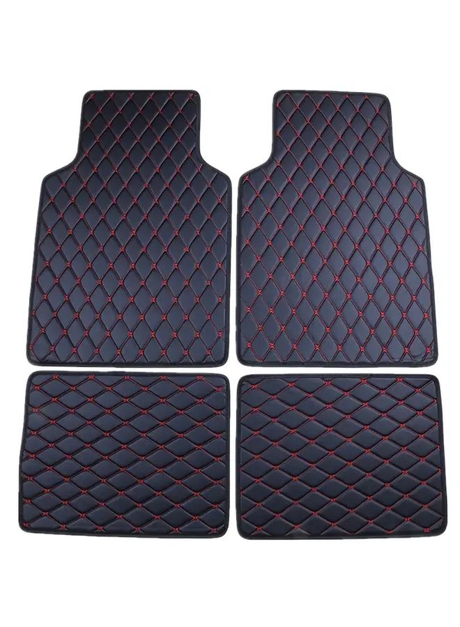 Universal 4PCS Car Floor Mats Full Coverage Wine Red Non Slip All Season - Image 4