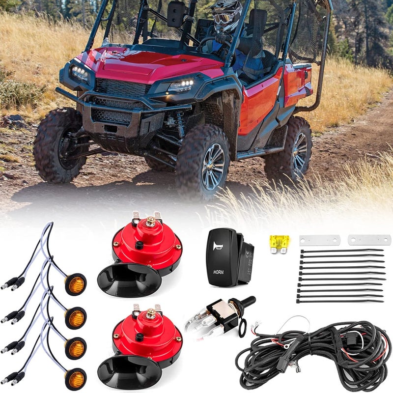 WeiSen UTV Horn and LED Turn Signal Kit with Toggle Switch & Wiring Harness - Waterproof Universal Street Legal - Image 1