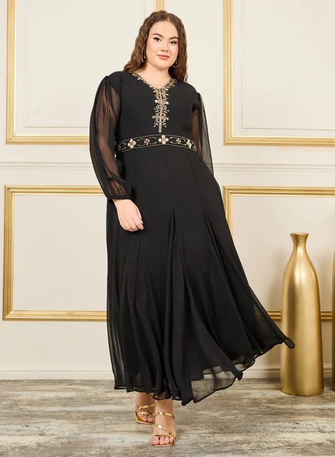 Maxim Creation Plus Handwork Beaded Embellished Jalabiya by Styli