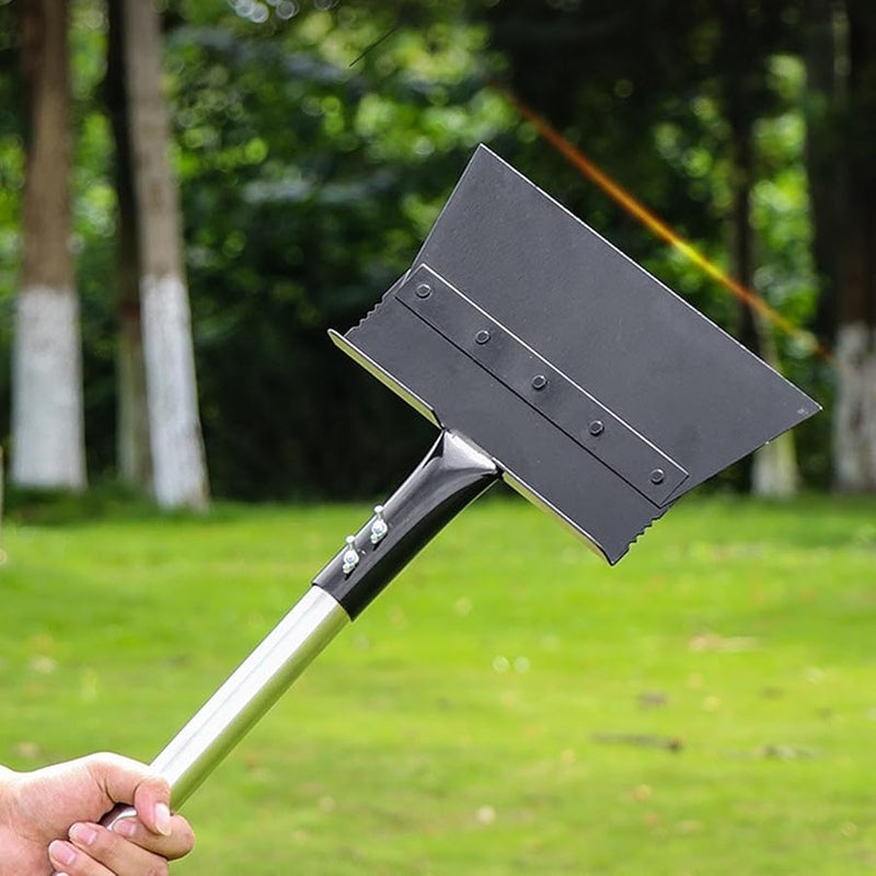 28 سم رأس مجرفة فولاذية مسطحة ثقيلة متعددة الوظائف لأعمال تنظيف الحديقة وإزالة الأعشاب الضارة وإزالة الثلوج - Image 4