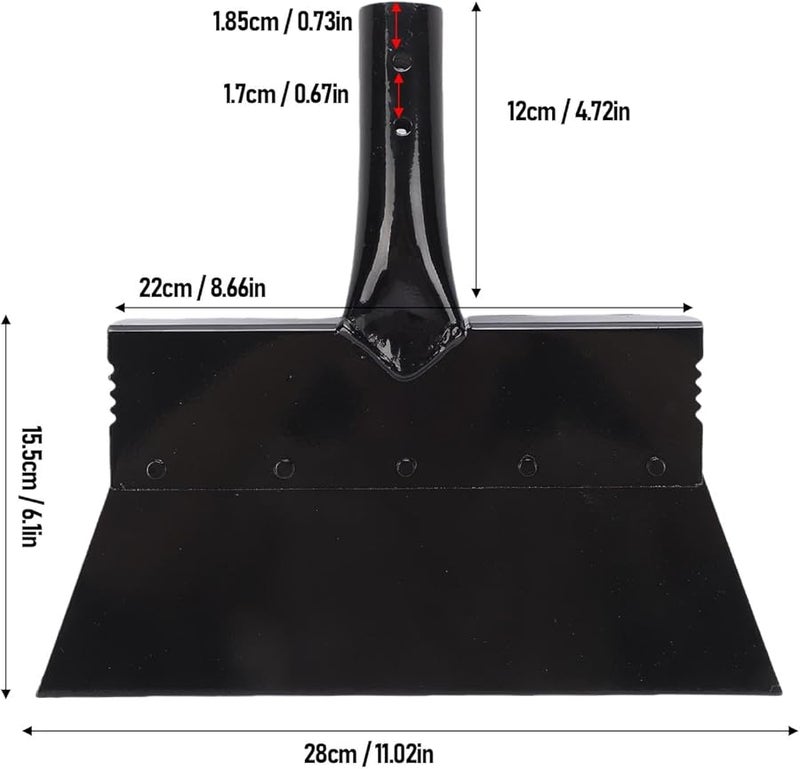 28 سم رأس مجرفة فولاذية مسطحة ثقيلة متعددة الوظائف لأعمال تنظيف الحديقة وإزالة الأعشاب الضارة وإزالة الثلوج - Image 3