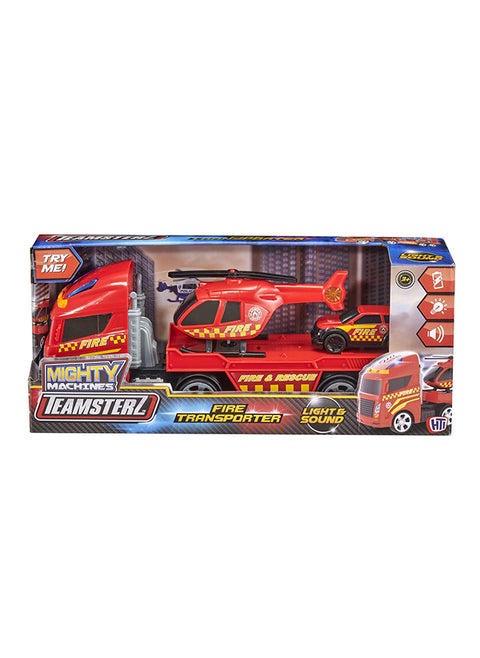 Mighty Machines Small Light And Sound Fire Heli Transporter