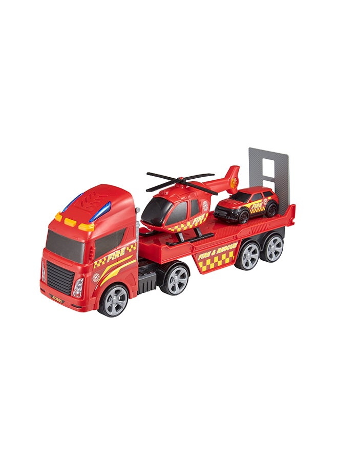 Mighty Machines Small Light And Sound Fire Heli Transporter