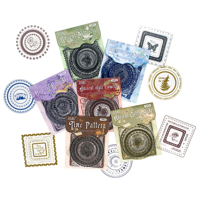 OKUPAN Frame Scrapbook Stickers for Journaling â€“ Transparent, Waterproof Scrapbooking Supplies with Round & Square Borders for Junk Journal, Cards, DIY Crafts, and Planners - Image 1