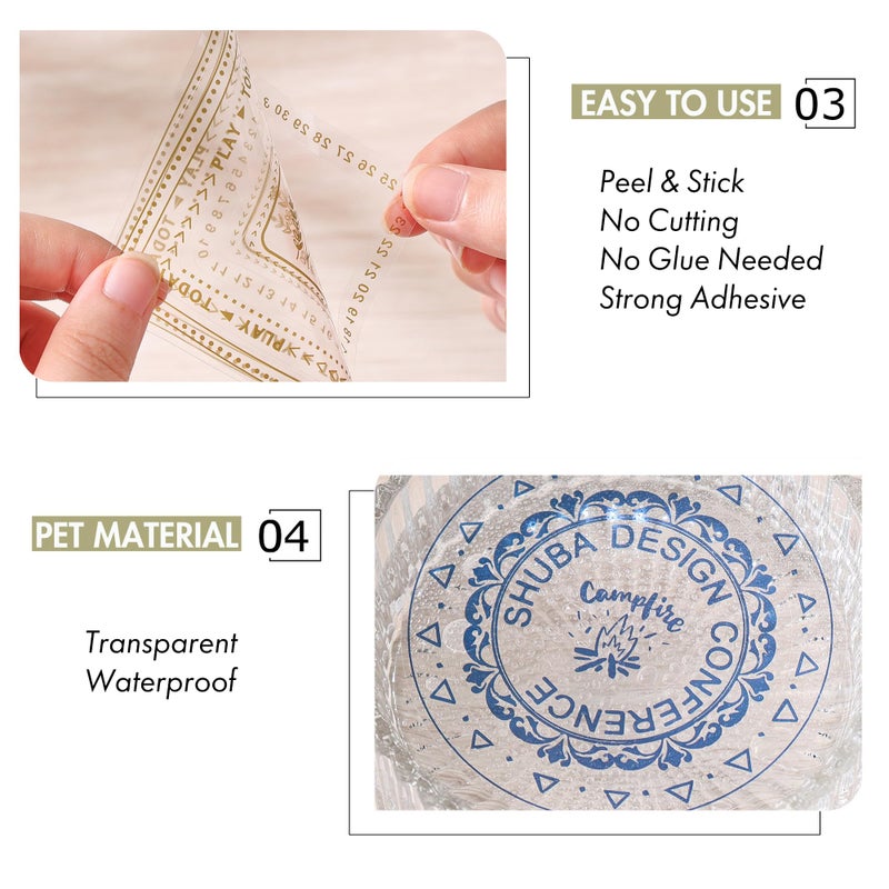 OKUPAN Frame Scrapbook Stickers for Journaling â€“ Transparent, Waterproof Scrapbooking Supplies with Round & Square Borders for Junk Journal, Cards, DIY Crafts, and Planners - Image 5