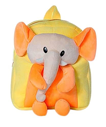 Frantic Kids Soft Animal Cartoon Travelling School Bag Soft Plush Backpacks Boys Girls Baby for 2 to 5 Years Baby/Boys/Girls Nursery(Fullbody Orange elephant) - Image 1