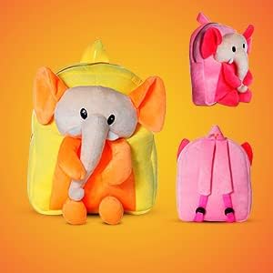 Frantic Kids Soft Animal Cartoon Travelling School Bag Soft Plush Backpacks Boys Girls Baby for 2 to 5 Years Baby/Boys/Girls Nursery(Fullbody Orange elephant) - Image 5