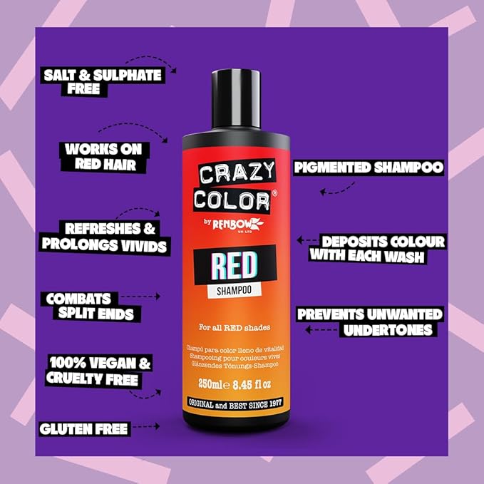 Crazy Color شامبو كريزي كولور النباتي للشعر الوردي - يحافظ على اللون وينعش ويحمي اللون - خالي من الكبريتات 250 مل - Image 2