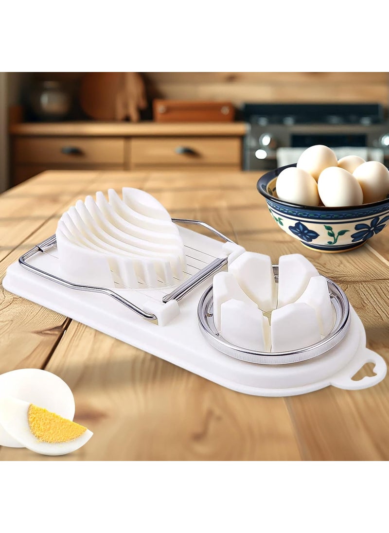 Sangpri - Sangpri Egg Cutter Slicer Stainless Steel Wire 2 Slicing Styles 8 Cutting Wires 9 Slice Capacity for Evenly Sliced Boiled Eggs Multifunctional Egg Slicer for Perfect Cuts Every Time - Image 1
