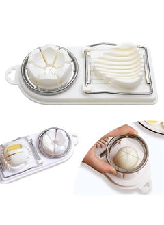 Sangpri Egg Cutter Slicer Stainless Steel Wire 2 Slicing Styles 8 Cutting Wires 9 Slice Capacity for Evenly Sliced Boiled Eggs Multifunctional Egg Slicer for Perfect Cuts Every Time