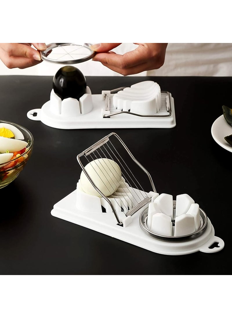Sangpri - Sangpri Egg Cutter Slicer Stainless Steel Wire 2 Slicing Styles 8 Cutting Wires 9 Slice Capacity for Evenly Sliced Boiled Eggs Multifunctional Egg Slicer for Perfect Cuts Every Time - Image 1