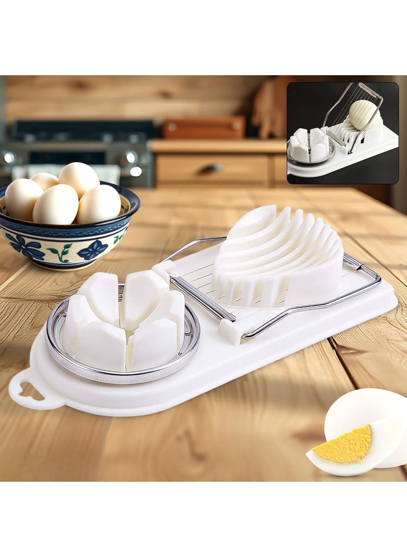 Sangpri - Sangpri Egg Cutter Slicer Stainless Steel Wire 2 Slicing Styles 8 Cutting Wires 9 Slice Capacity for Evenly Sliced Boiled Eggs Multifunctional Egg Slicer for Perfect Cuts Every Time - Image 1