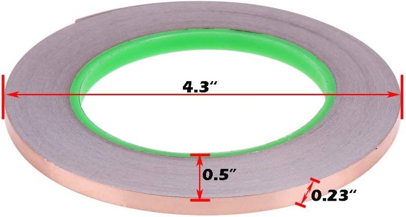 Oubaka 6 Pack Copper Foil Tape,Double-Sided Conductive Copper Tape with Adhesive for EMI Shielding,Stained Glass,Soldering,Electrical Repairs,Paper Circuits,Grounding (1/4inch X 21.8yards) - Image 4
