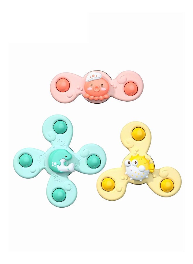 MEBEGIN 3PCS Baby Bath Spinner Toy with Suction Cups, Spinning Toy with Adorable Appearance, Turntable Top Toy, Made of Safe High-Quality Material, Suitable for All Kinds of Places Like Dining Table, Baby Chair, Bathtub, Glass, Walls and Floors  - Image 2