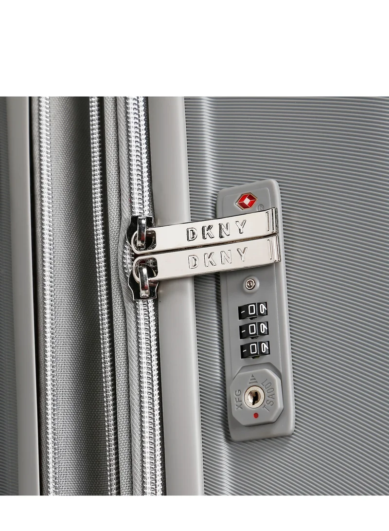 DKNY Dkny Charm Hardside Luggage on Wheels for Unisex | Ultra Lightweight ABS on with Spinner Wheels 4 Color Dark Silver