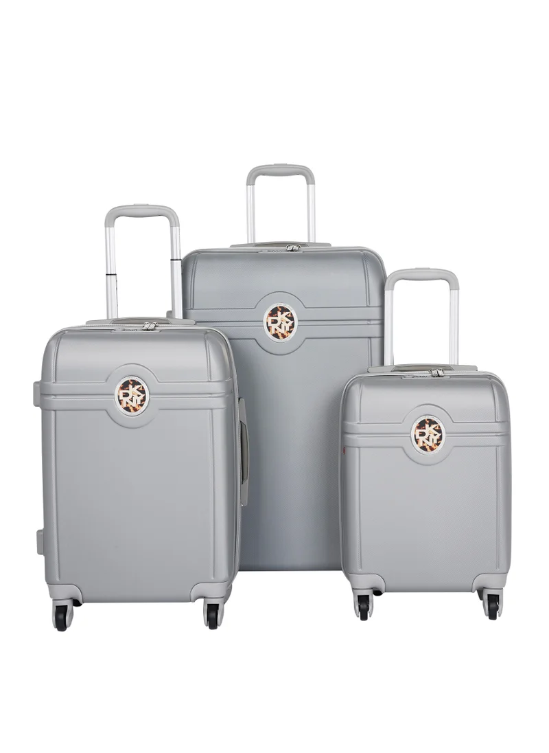 DKNY Dkny Charm Hardside Luggage on Wheels for Unisex | Ultra Lightweight ABS on with Spinner Wheels 4 Color Dark Silver