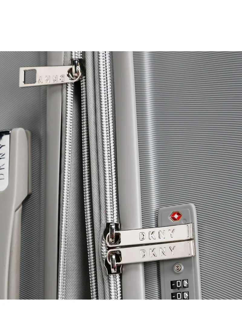 DKNY Dkny Charm Hardside Luggage on Wheels for Unisex | Ultra Lightweight ABS on with Spinner Wheels 4 Color Dark Silver