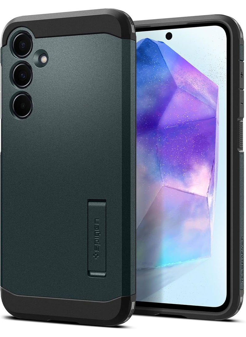 Spigen Tough Armor for Samsung Galaxy A55 Case Cover with Extreme Impact Foam - Phantom Green  - Image 1