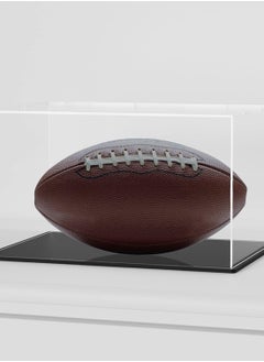 Football Display Case with Lid for Collectibles, Acrylic Box with Black Velvet Base and Removable Riser for Full Size Football, Figures and Toys [12x8x8 inch]