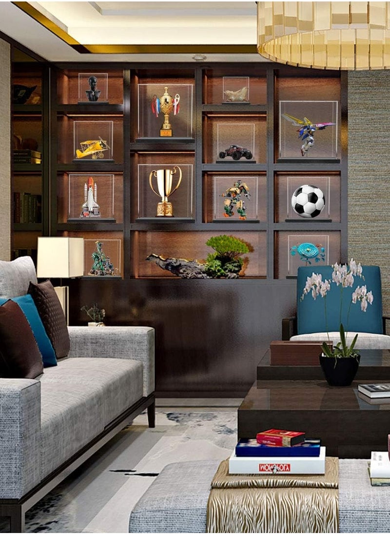 Generic - Football Display Case with Lid for Collectibles, Acrylic Box with Black Velvet Base and Removable Riser for Full Size Football, Figures and Toys [12x8x8 inch] - Image 1