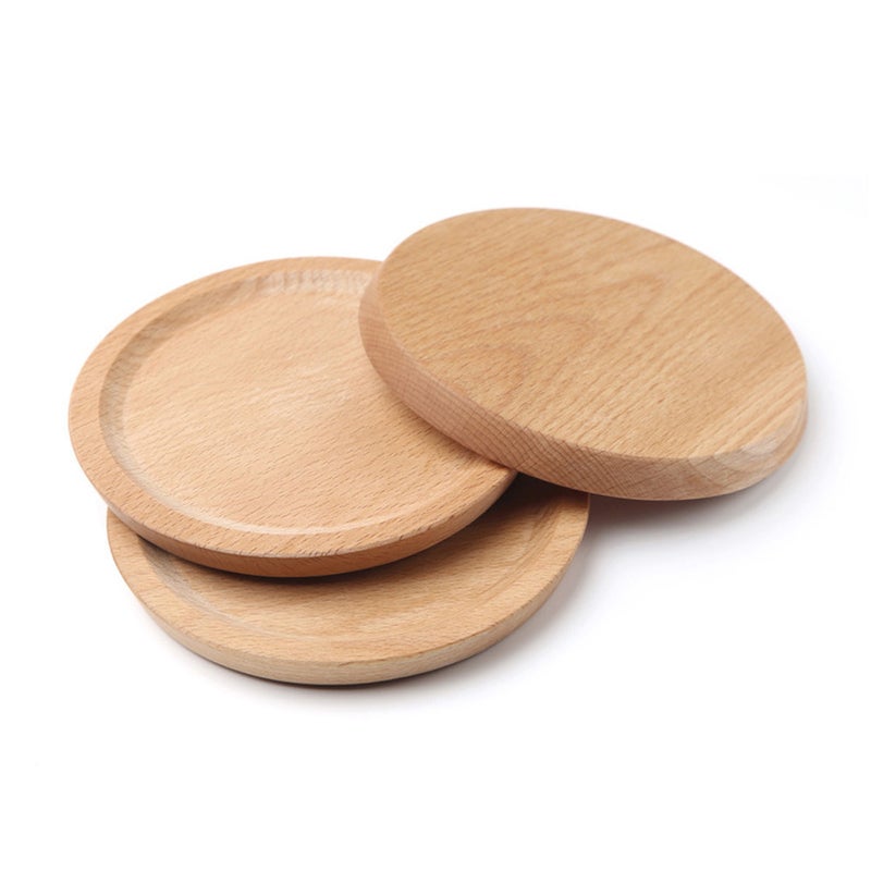2pcs Beech Serving Heavy Duty Party - Round - Image 1