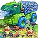 TEMI Dinosaur Truck Toys for Kids 35 Tyrannosaurus Transport Car Carrier Truck with Spray 8 Dinosaur Figures 3 Cars and 6 Eggs Gifts for Boys and Girls 3 4 5 6 7 - Image 2
