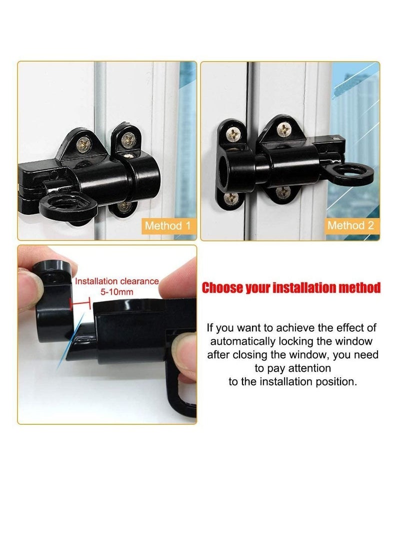Y&D 4 Pcs Spring Latch Bolt,Automatic Lock,Spring Lock Automatic Latch,Pull Ring Door Bolt with Screws,Suitable for Windows Wooden Doors,Courtyard Doors,Cabinet Doors(Black and Silver Gray)  - Image 4