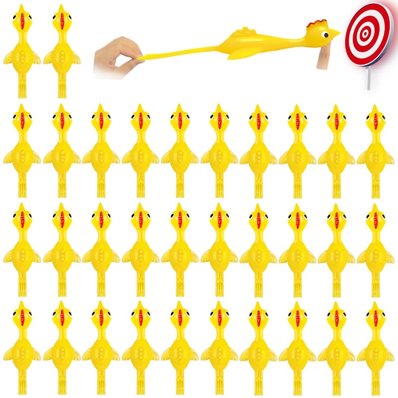 Dshengoo 50Pack Finger Slingshot Chicken RubberFlick Stretchable Chicken ToysFlying Stretchy Chicken Fingers for Birthday Party FavorHalloweenSchool Thanksgiving ActivityYellowTarget NOT Included - Image 3