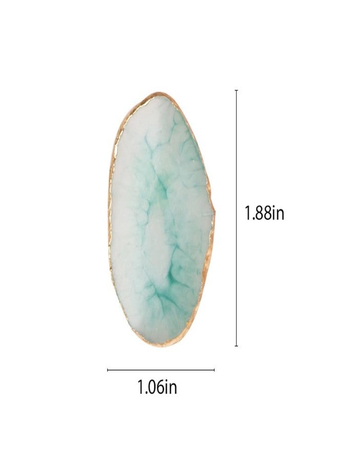 Much Hotter 2PCS Resin Marble Nail Art Palette Rings Gel Polish Mixing Trays DIY Color Plates Nail Art Polish Holder with Adjustable Finger Ring for Nail Art - Image 2