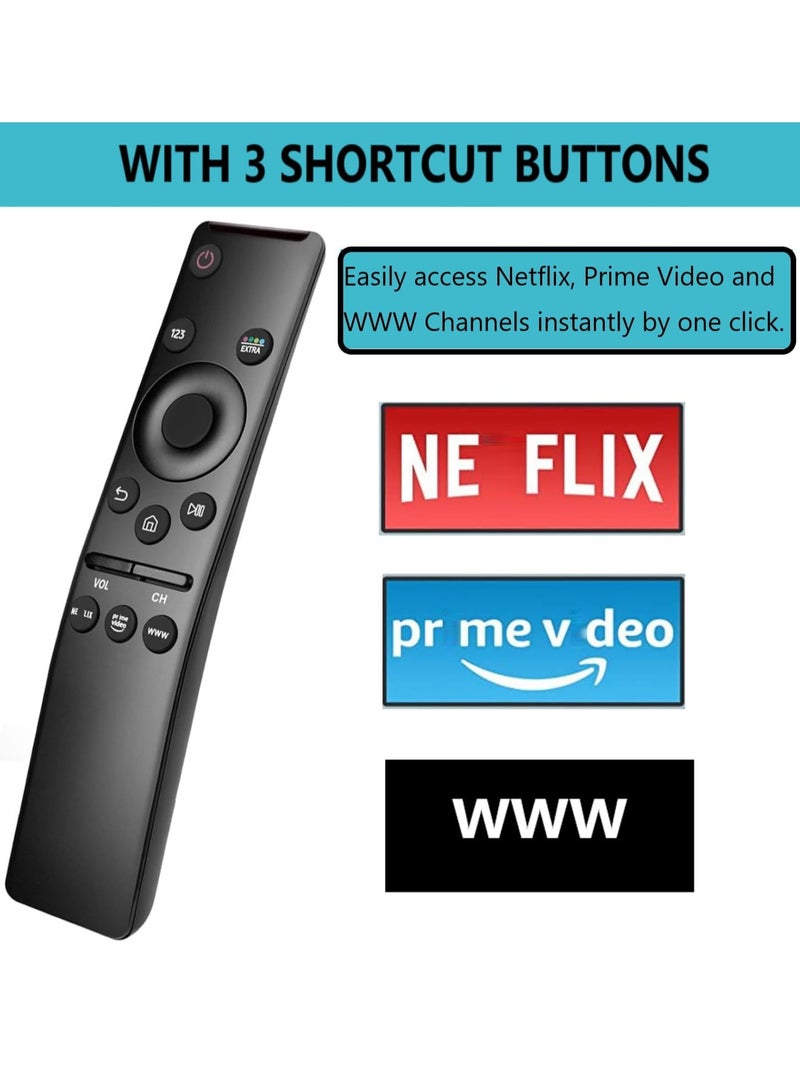 ELTRAZONE Universal Remote Control Compatible with All Samsung LED QLED UHD SUHD HDR LCD Curved Frame Solar Powered HDTV 4K 8K 3D TV with Netflix Prime Video WWW Buttons with battery - Image 4