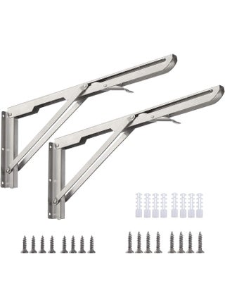 Folding Shelf Brackets 20inch - 2pcs Heavy Duty Stainless Steel Wall Mounted Triangle Brackets for Table Work Bench, Space Saving DIY Bracket - pzsku/Z9131800AEAFB79711D7CZ/45/_/1720983548/611707a7-37d3-44ae-b652-fba3ebda7563
