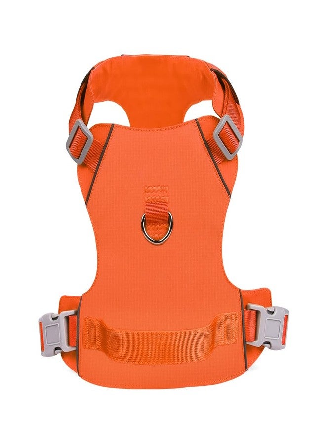 مايل هاي لايف سرج كلاب Mile High Life بدون شد مع شريط عاكس، سرج خفيف الوزن قابل للتعديل وسهل الارتداء للكلاب الصغيرة والمتوسطة والكبيرة للمشي والجري والتدريب (برتقالي، مقاس الصدر L 21-28 بوصة) - Image 4