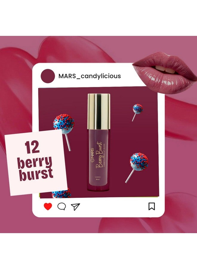 MARS Candylicious Sheer Lip Gloss for Women | Hydrating & High Shine | Lightweight | Non-Sticky | Enriched with Vitamin-E, Hyaluronic Acid & Avocado Ester (4.0ml) (12-BERRY BURST) - Image 3