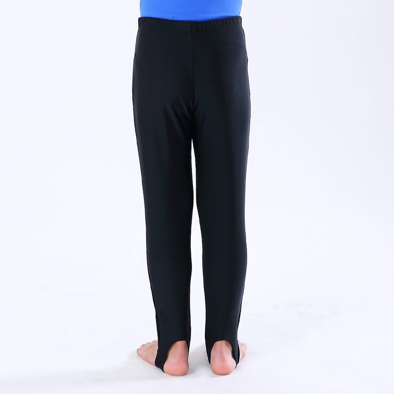 NEW DANCE Mens and Boys Gymnastics Pants Leotard Youth Ballet Tights Stirrup Pants for Dance Yoga Practice Athletic Black - Image 3