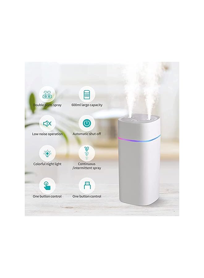 LINJIE Air Humidifier,600ML Cool Mist Humidifier,Air Vaporizer With Colorful Mood Lights,Aroma Diffuser Mute Essential Oil Diffuser For Baby Room Home Car Yoga SPA Autooff  - Image 3