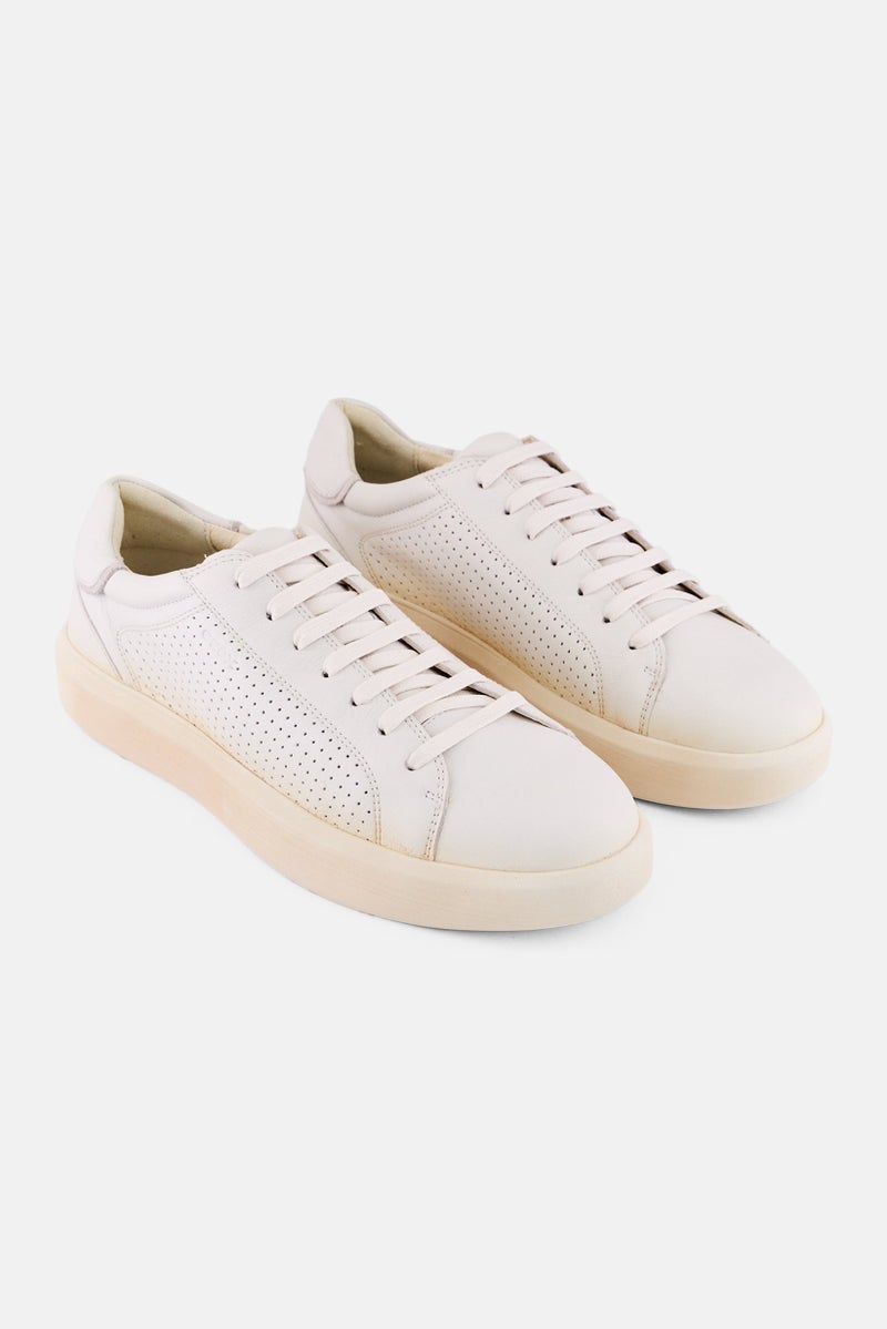 GEOX Men Lace Up Casual Shoes, White  - Image 1