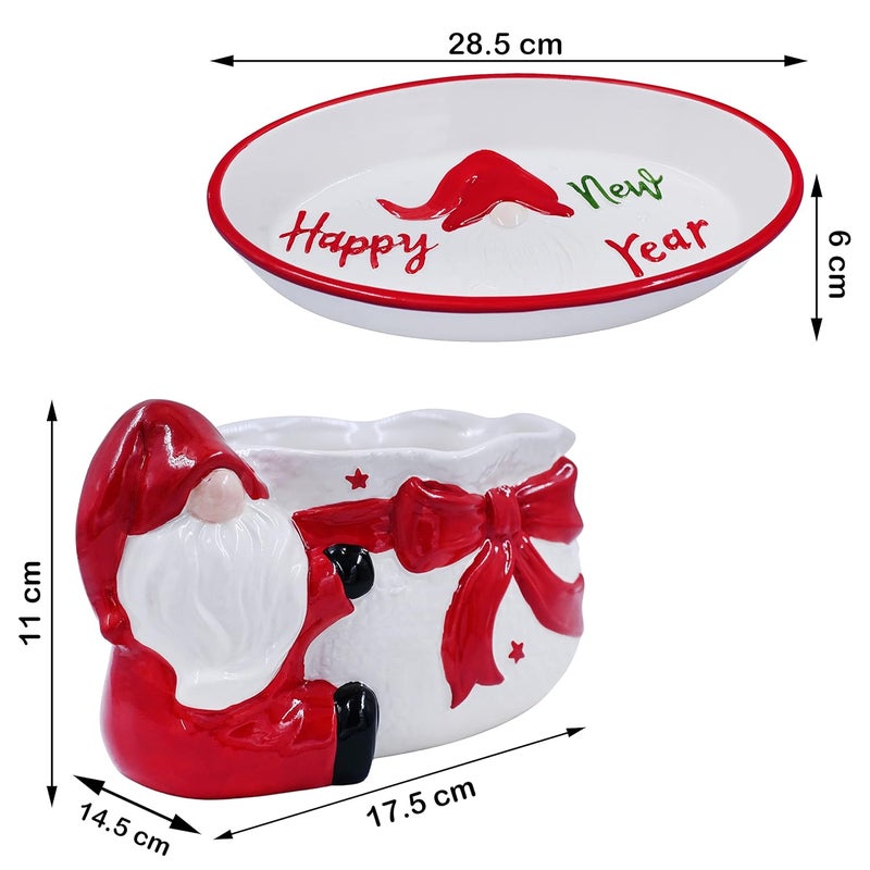 Jades Christmas Crockery Set of Bowl and Serving Plate - Image 2