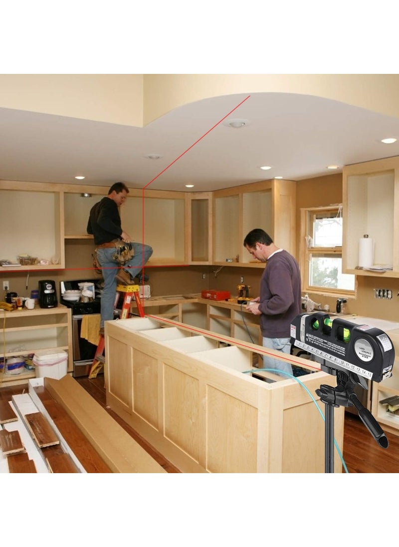 VINATOSLA Laser Level Tool Multipurpose Laser Level Kit Standard Cross Line Laser level Laser Line leveler Beam Tool with Standard Measure Tape and Metric Rulers for Hanging Pictures Tile Walls  - Image 5