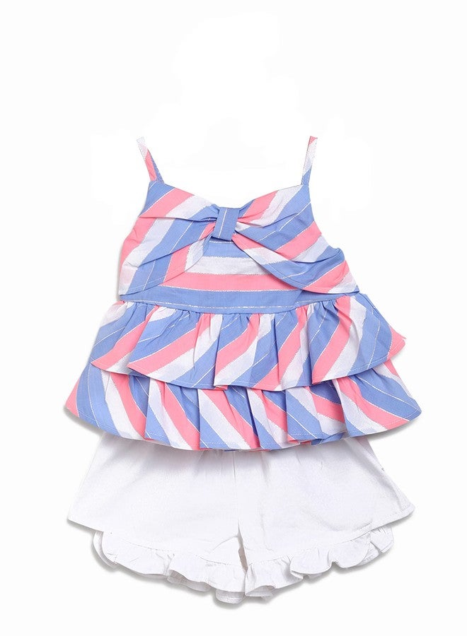 Nautinati Infant Girls Printed Top and Shorts Set | Cotton Blend |Age 0 -3 Years - Image 1