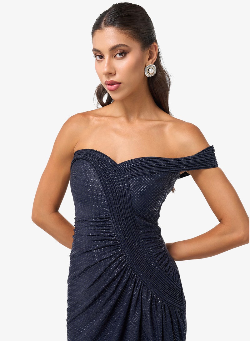 ثريدز باي اجوني فستان ماكسي بياقة قلب مكشوف الأكتاف وفتحة أمامية - Image 3