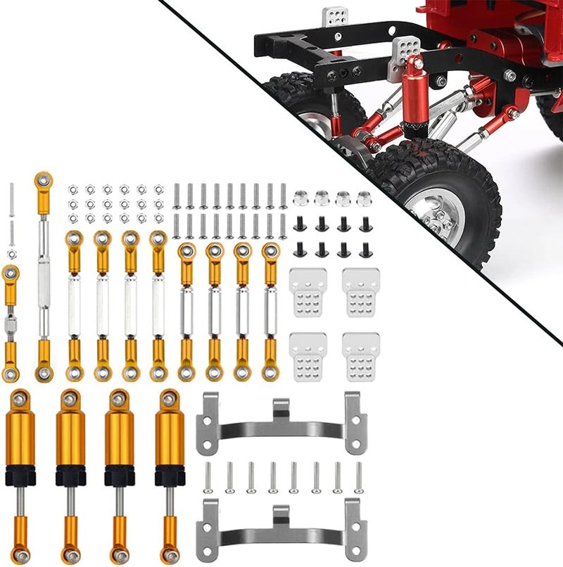 klarako Upgrade RC Spare Parts Shock /16 Scale for WPL Car Modification , Golden - Image 2