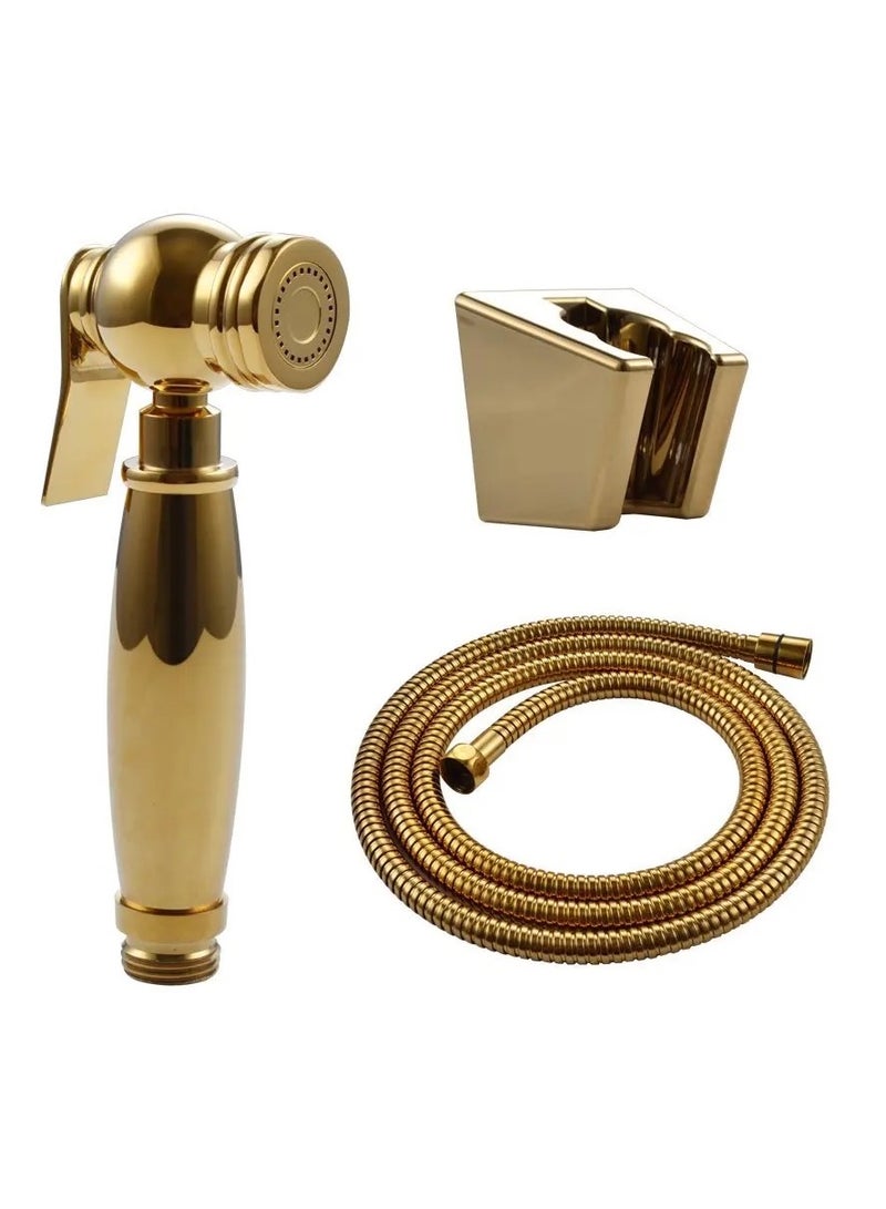 Modern design bidet with full accessories, shiny gold color - Image 1