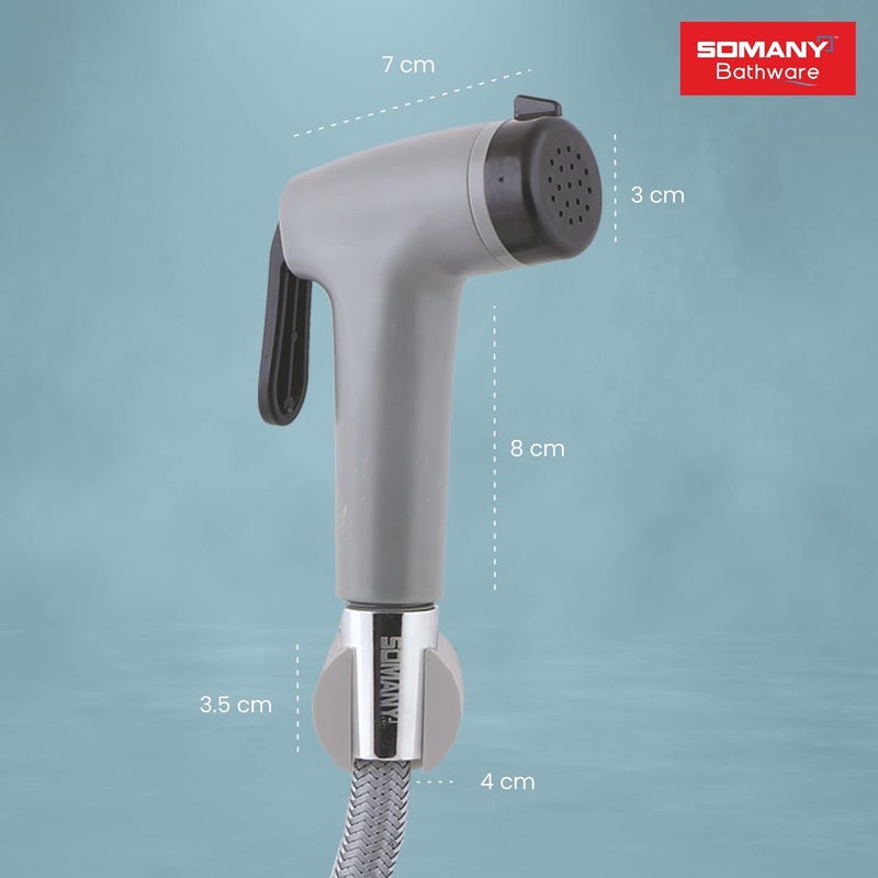 Somany Bathware Somany Stella PVC Health Faucet Jet Spray with Continuous Flow Options Grey - Image 2