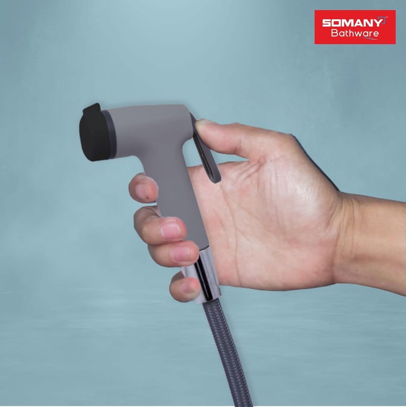 Somany Bathware Somany Stella PVC Health Faucet Jet Spray with Continuous Flow Options Grey - Image 4